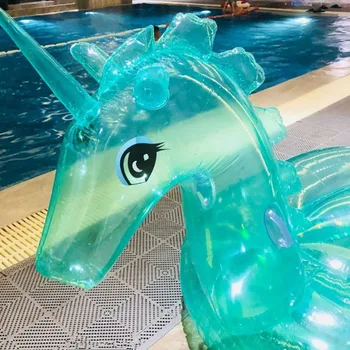 240cm Milžinišką Blizgučiai Vienaragis Kristalų Žalia Rausva Pegasus Pripučiamas Baseinas Plaukti 2018 Važiuoti-Dėl Plaukimo Žiedas Oro Čiužinys, Vandens Žaislai