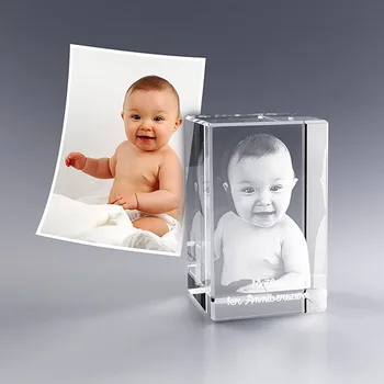 2D/3D Lazeriu Graviruotas Crystal Cube Foto Rėmelis Asmeninį Kūdikių Vestuvių nuotraukas Stiklo Rėmai, Jubiliejų, Gimtadienį, Mama, Tėtis, dovanos