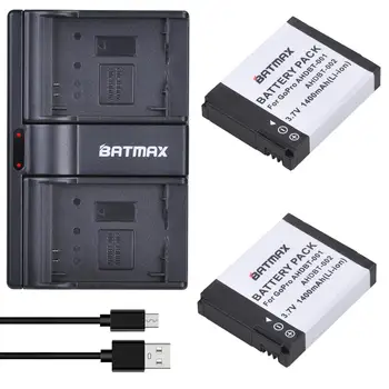 2X 1400mAh Baterija + Dual USB Įkroviklio GoPro HD HERO2 ir GoPro AHDBT-001, AHDBT-002 Hero 2