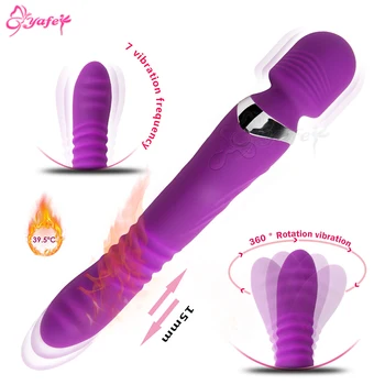 360°Besisukantis šildymo Vibratorius, Sekso žaislai moterims, Klitorio Stimuliatorius Sekso žaislai suaugusiems G Spot Makšties vibratorius Moterų DIDELIS Dildo