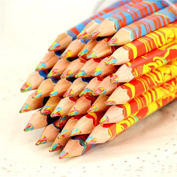 36Pcs/Set Medinių spalvotų pieštukų grafiti storio spalvotų core šešiakampe spalva core menininkas pen vaivorykštė