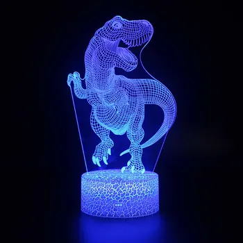 3D LED Nakties Šviesos Lempos Juros periodo Dinozaurų Veiksmų Skaičius, Serija 16Color Nuotolinio Valdymo stalinės Lempos Žaislai Parkas vaikas Kalėdų Dovana