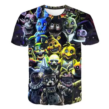 3D Penkias Naktis Fredis T-shirt Vaikai Juokingas Animacinių filmų Vaikams Drabužiai, Kūdikių Berniukų, Mergaičių Kostiumai, Vasaros Viršūnes Aukštos Kokybės Camiseta Tees