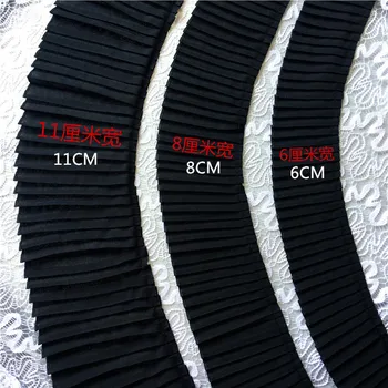 3Meter Geros kokybės juodai balto lino verpalai plisuotos šifono nėrinių priedai Suknelė Drabužių Apdailos Nėrinių Audinys