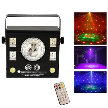 4 in 1 LED etape projektorius, magija stroboskopinio crystal ball, uv lazeriu, DJ Disco scenos šviesos efektas vietoje, nuotolinio dmx