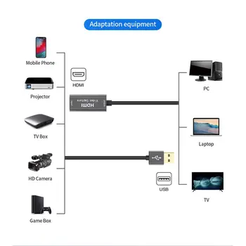 4K HDMI Video Capture Card USB 3.0 1080p 60Fps Žaidimas Užfiksuoti Kortelės Grabber Įrašyti Langelyje Transliacija už PS4 HD vaizdo Kameros Įrašymo