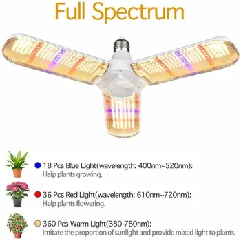 4pcs Led Grow Light Visą Spektrą Šilta Šviesa Phytolamp Led Lempos, Patalpų Želdinimo Augalams Augti, Dėžutė Gėlė E27 Lemputės Fitolampy