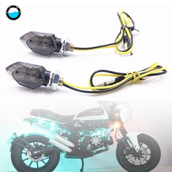 4pcs Mini Motociklas 5LED Dūmų Objektyvas Posūkio Signalo Indikatorius, Indikatorių Gintaro Motociklą Custom 