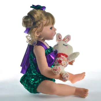 55 cm Silikono Reborn Baby Baby doll Žaislas su Mermaid dress up drabužius DOLLMAI nekilnojamojo gyvas originalios lėlės vaikams dovanų vonios žaislas