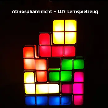7 ColorsDIY Įspūdį Didina LED Stalo Lempa Constructible Blokuoti Naktį Šviesos Retro Žaidimas Bokštas Kūdikių Spalvingas Žaislas Mūrinis