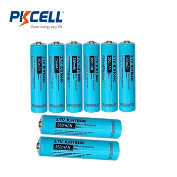 8PCS PKCELL 10440 baterija 3.7 v 350MAH ličio baterijos AAA rechargeble baterijos li-ion baterijos mygtuką į viršų