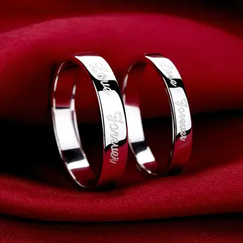 925 Sterlingas Sidabro Mylėtojų Žiedus Pora Vestuves Pasiūlyti Dalyvavimas Vyrai Moterys unisex dovana Karšto Naujas klasikinis meilė amžinai