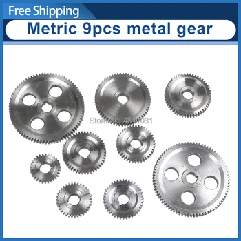 9pcs Metrinių metal gear metalo Tekinimo įrankiai C2 C3 skylės dydis 12mm SIEG S/N:10002 9518D staklės