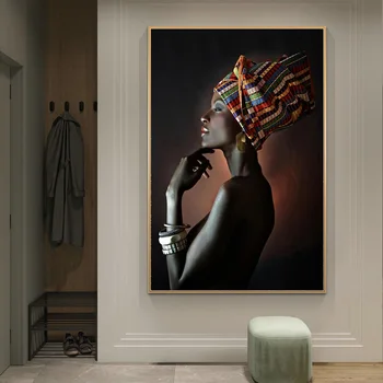 Afrikos Moteris, Meno Naftos Paveikslų Spausdinimas ant Drobės Meno Plakatų, piešinių Ir Spaudinių Portretas Juoda Moteris Sienos Nuotraukas Namų Dekoro Cuadros
