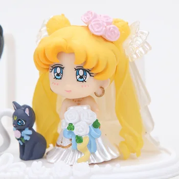 Animacinių filmų Anime Sailor Moon Gana Globėjas pav Sailor Moon Čiba Mamoru Laimingas Vestuvių Ver. PVC Paveikslas Modelis, Vaikams, Žaislai, Lėlės