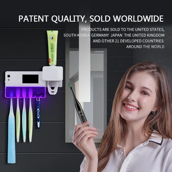 Ant sienos montuojama Automatinė, dantų Šepetėlis Sterilizer UV Automatinis Dantų pastos Dozatorius Namų ūkio Produktai