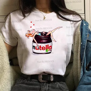 Atsitiktinis Nutella Meilės T-shirt Linksmų Kalėdų marškinėliai moterims 