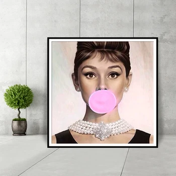 Audrey Hepburn Kramtomosios Gumos Pusryčiai Pas Tiffany Spausdinimui Sienos Menas, Plakatų Ir Grafikos Namų Puošybai Paveikslai