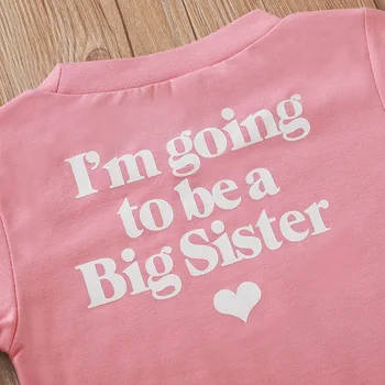 Aš ruošiuosi būti didelis Sesuo Spausdinti Medvilnės Mergaičių Vasaros Drabužių Big Sister Marškinėliai Topai Vaikams Mergaitėms, Juokingi marškinėliai, Drabužiai