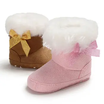 Bamblys Baby Girl Batai Žiemą Šiltą Lovelę Batų Šiltas Cotton Slip-on Minkštas Mocassin Batai Kūdikių Mergaičių 0-18M