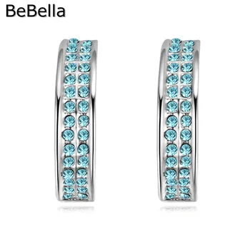 BeBella apvalios formos kristalų auskarai pagaminti su čekijos kristalų 5 spalvų šalis