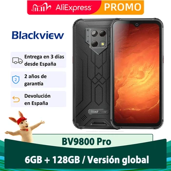 Blackview BV9800 Pro pirmųjų išmaniųjų telefonų su šilumos vaizdai 6GB128GB Gel P70 vandeniui 6580mAh baterija telefono