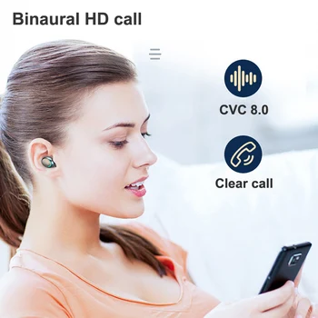 Bluetooth V5.0 Ausinės Belaidės Ausinės Su Mikrofonu Sporto Vandeniui Ausines 2200mAh Baterija Dėžutė, Skirta 