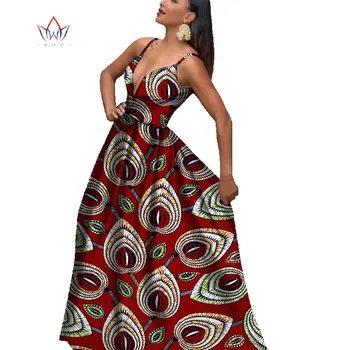 BRW Afrikos Suknelės Moterims Gilia V Ilgas Berankovis Suknelė Šalis Seksuali Suknelė heidi bazin Riche Plius Dydis Afrikos Drabužių 6XL WY799