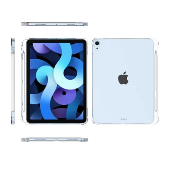 Case For iPad Pro 11 10.5 10.2 9.7 Oro 4 3 2 1 2016 2017 2018 2019 2020 Aišku, Minkšto Silikono Su Pieštukas Turėtojas Galinį Dangtelį Atvejais