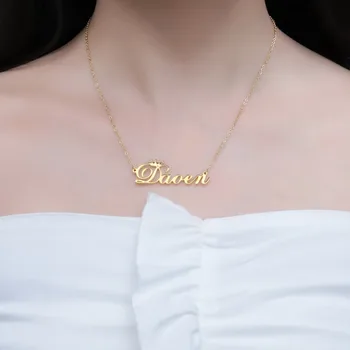 Crown Pavadinimas Karoliai Asmeninį Individualų Vardinė Dovana Aukso Nerūdijančio Plieno JewelryHandmade Dovana Moterims Choker