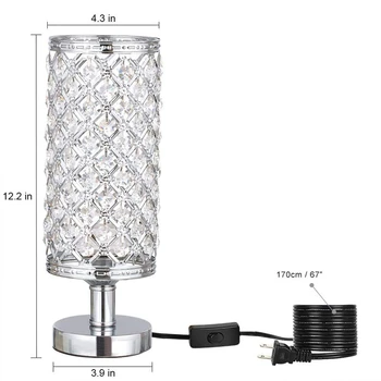Crystal Tuščiaviduriai-iškirpti USB Stalo Lempa Naktiniai Darbalaukio Dekoratyvinis Naktį Šviesos Namų Dekoro