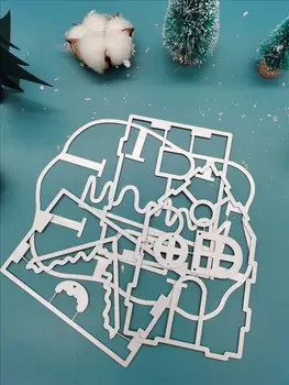 Didelio dydžio 3D namų metalo pjovimo miršta Kalėdų pelėsių Naujų 2020 m. užrašų knygelė popieriaus amatų peilis formos ašmenys punch trafaretai miršta