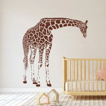 Didelis Animacinių Filmų Žirafa Gyvūninės Siena Lipdukas Baby Vaikų Darželio, Vaikų Kambarys Žirafa Džiunglių Gyvūnų Sienos Lipdukas Miegamasis Vinilo Dekoras