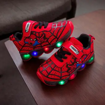 Disney vaikas Berniukų, Mergaičių LED batų Spiderman Vaikai Mados batai, Mergaičių, kūdikių bateliai žėrintis sportbačiai, avalynė Vaikams