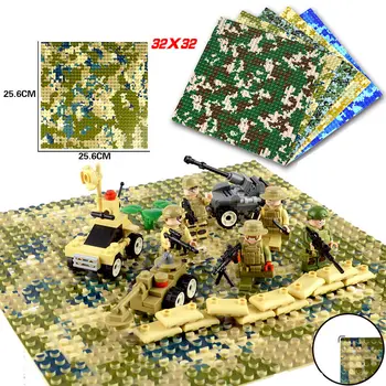 Dubbi 32*32 Taškus kariuomenės kamufliažas modelio blokas, pagrindinė Plokštė, Žaislų, Statyba Blokai Anime Grindys Suderinama Su legoe