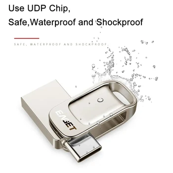 EAGET CU31 Tipas-C USB 3.1 64GB Didelės Spartos Flash Drive, U Disko Tipo C išmanųjį Telefoną, Nešiojamąjį kompiuterį - 64GB