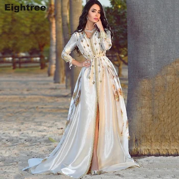 Eightree Maroko Caftan Vakaro Suknelės Ilgai Sleevees Nėrinių Appliques Ypatinga Proga-Suknelė Dubajus Arabų Vakare Šalis Suknelė