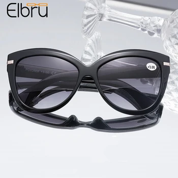 Elbru Bifocals Akiniai nuo saulės, Cat Eye Akiniai Skaitymui Stoglangis Mados Patogus Multi-funkcija Presbyopic Akinius Vyras Moteris