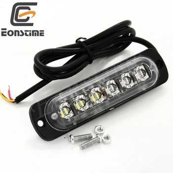 Eonstime 6-LED Automobilis, Sunkvežimis, Pagalbos Įspėjimas LED Strobe Flash Šviesos Pavojus Mirksinti Lempa Vairuotojo Baras, Policijos, Gaisrininkų 12V/24V