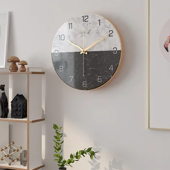 Europos Stiliaus Imitacija, Marmuro Sienos Laikrodį, Modernus Dizainas, Paprastas Sieniniai Laikrodžiai Kambarį Namų Dekoro Išjungimo Laikrodis Virtuvės