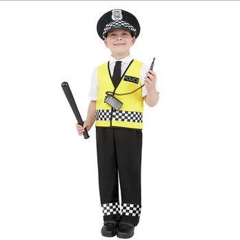 Fancy Dress Aprangą, skirtą 3-9 metų vaikams Okupacijos policijos Kostiumas Eismo policijos Liemenę & Bžūp Kostiumas