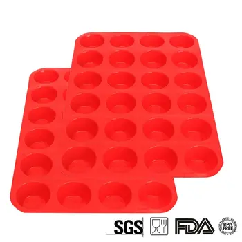 FDA silikono 24 skylės apvalios torto formos Keksiukų formą Silikono tortas pelėsių