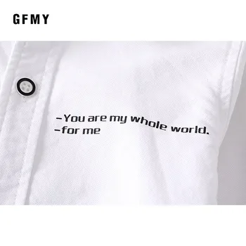 GFMY 2020 m. pavasarį, vasarą Medvilnės Visą Rankovėmis berniukams balti Marškiniai 3T-14T Vaikas Atsitiktinis Mokyklos Drabužiai 9002