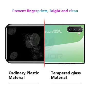 Grūdintas Stiklas Case For Samsung Galaxy Note 10 Plus Atveju Prabanga Gradientas Padengti Sunku Šarvai Bumper Samsung 