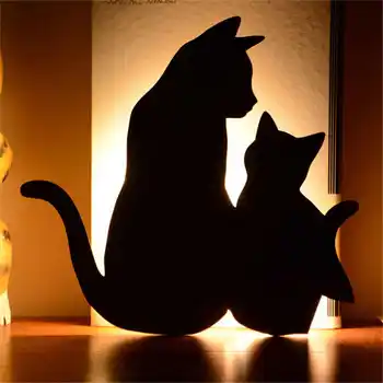 Gyvūnų formos LED Nakties Šviesos Katė Baby vaikų Darželio Lempos Šviesos Jutiklis ir Balso Jutiklis LED baterijomis, Sienos Lempa Namų dekoro
