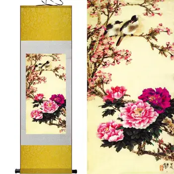 Gėlių ir paukščių tapybos bijūnų žiedai tapybos pažymėkite tapybos Kinų tradicinė meno tapybos paintingPrinted