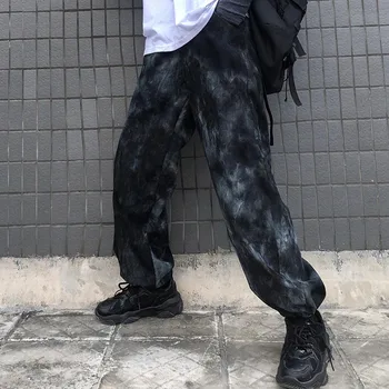 Harajuku Kaklaraištis Dažų Kelnės Moterims Spausdinti Atsitiktinis, Atvėsti Punk Kišenę Laisvus Kelnių Moterų Nuosėdos 2020 Moterų Hip-Hop Streetwear