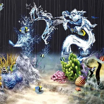 HD Vandens Drakonas Akvariumo Fonas Plakatas Žuvų Bakas Fone, Tapyba, Papuošalai Lipnus Popierius Kraštovaizdžio Dekoratyviniai Lipdukai
