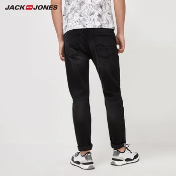 JackJones Vyrų Derliaus Streetwear Skylę Smailas Atsitiktinis Black Jeans| 220132546