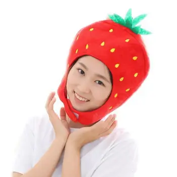 Japonijos Saldus Moterų, Mergaičių, Juokinga Braškių Pliušinis Skrybėlę Siuvinėjimo Vaisių Gaubtu Bžūp Kaukė Šalies Cosplay Kostiumų Nuotraukų Rekvizitai Žaislai